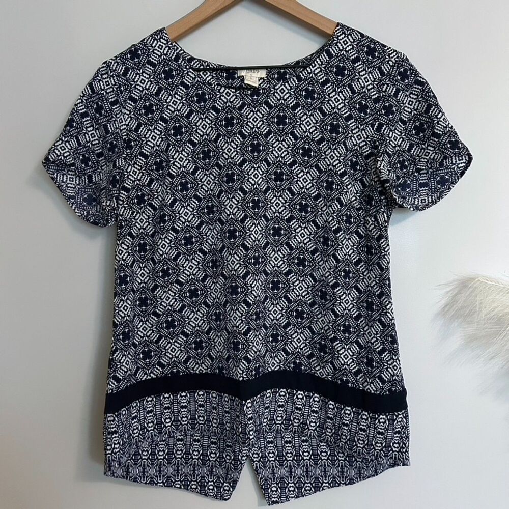 J.Crew Coastal Blue Short Sleeve Blouse